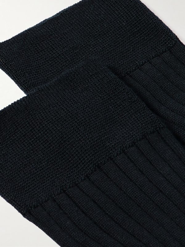Ribbed Merino Wool-Blend Socks - CU Ribbed Merino Wool-Blend Socks - CU