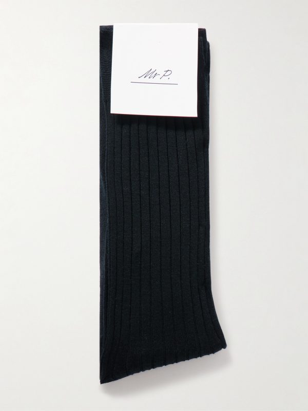 Ribbed Merino Wool-Blend Socks - E1 Ribbed Merino Wool-Blend Socks - E1