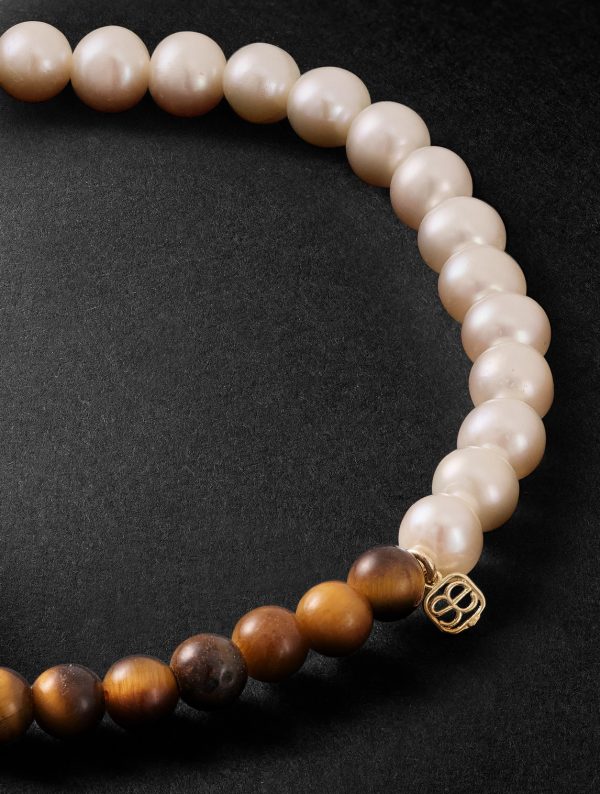 Evil Eye Petals 14-Karat Gold Multi-Stone Beaded Bracelet - BK Evil Eye Petals 14-Karat Gold Multi-Stone Beaded Bracelet - BK