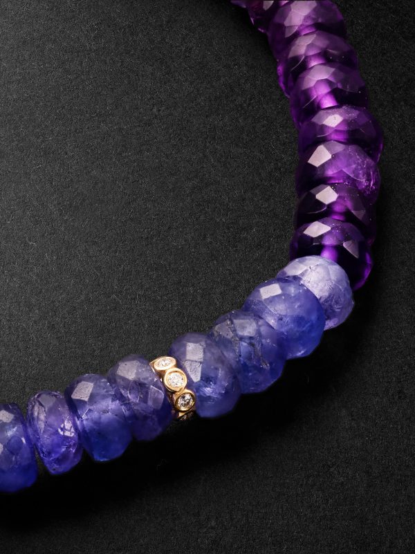 14-Karat Gold Multi-Stone Beaded Bracelet - CU 14-Karat Gold Multi-Stone Beaded Bracelet - CU