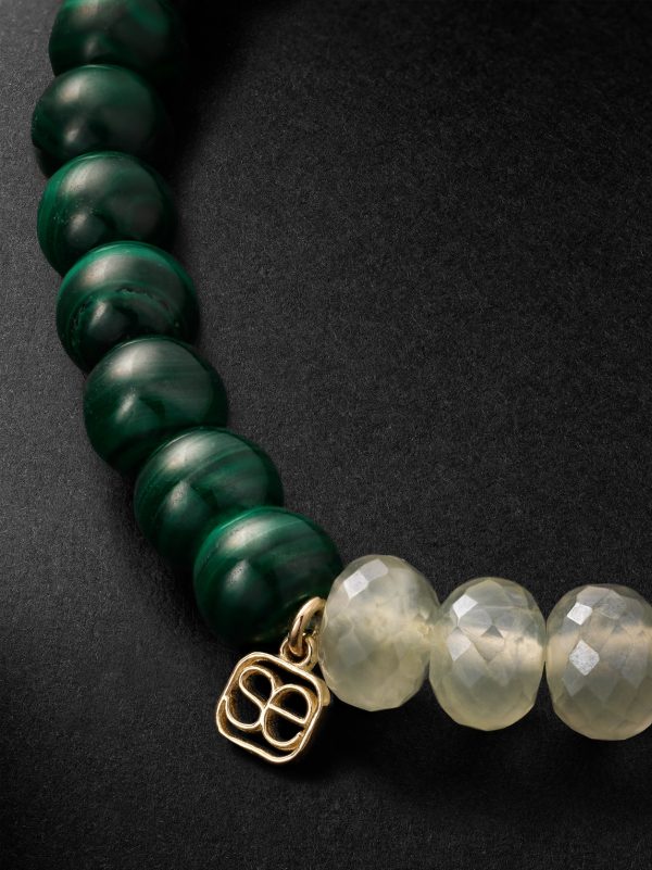 14-Karat Gold Multi-Stone Beaded Bracelet - BK 14-Karat Gold Multi-Stone Beaded Bracelet - BK