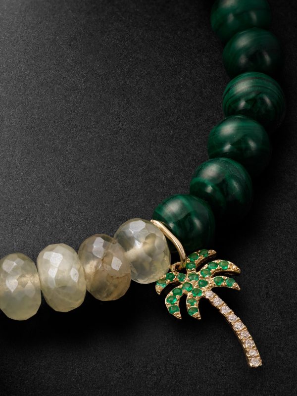 14-Karat Gold Multi-Stone Beaded Bracelet - CU 14-Karat Gold Multi-Stone Beaded Bracelet - CU