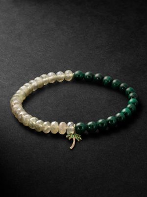 14-Karat Gold Multi-Stone Beaded Bracelet 14-Karat Gold Multi-Stone Beaded Bracelet