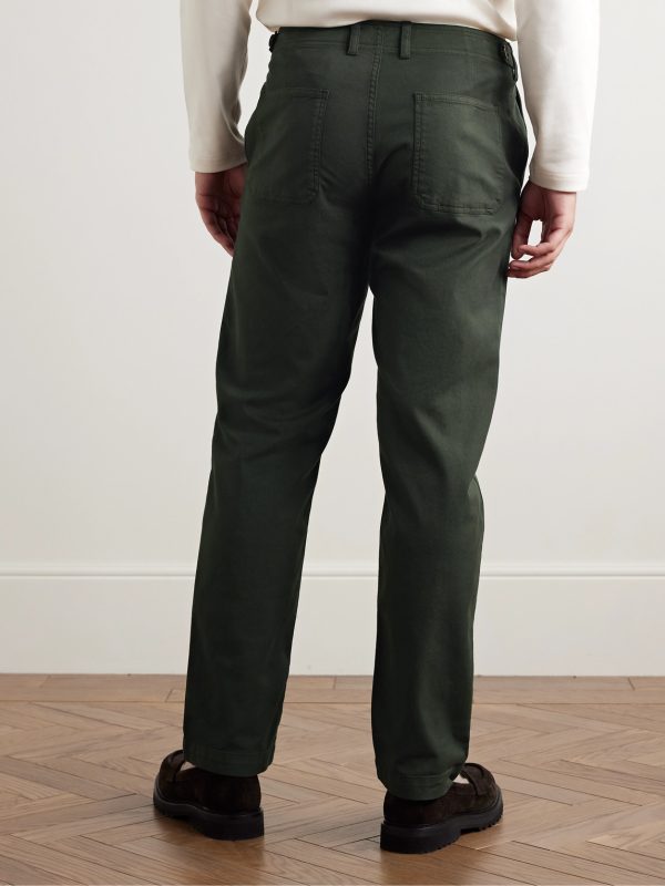 Samuel Straight-Leg Cotton-Blend Twill Trousers - BK Samuel Straight-Leg Cotton-Blend Twill Trousers - BK