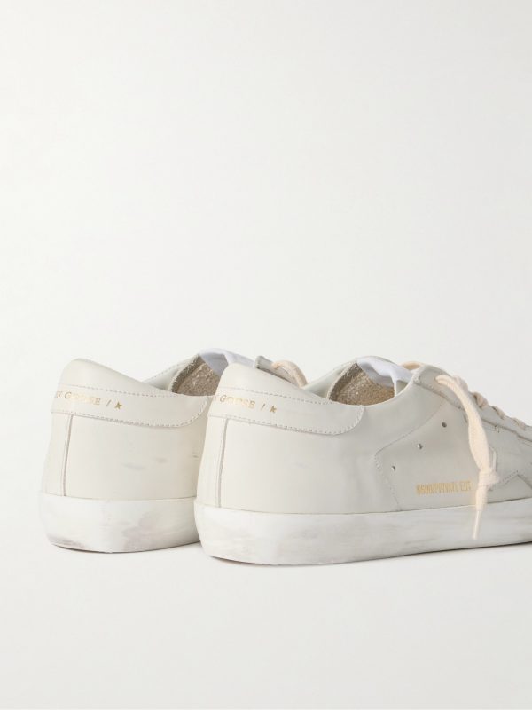 Super-Star Distressed Leather Sneakers - BK Super-Star Distressed Leather Sneakers - BK