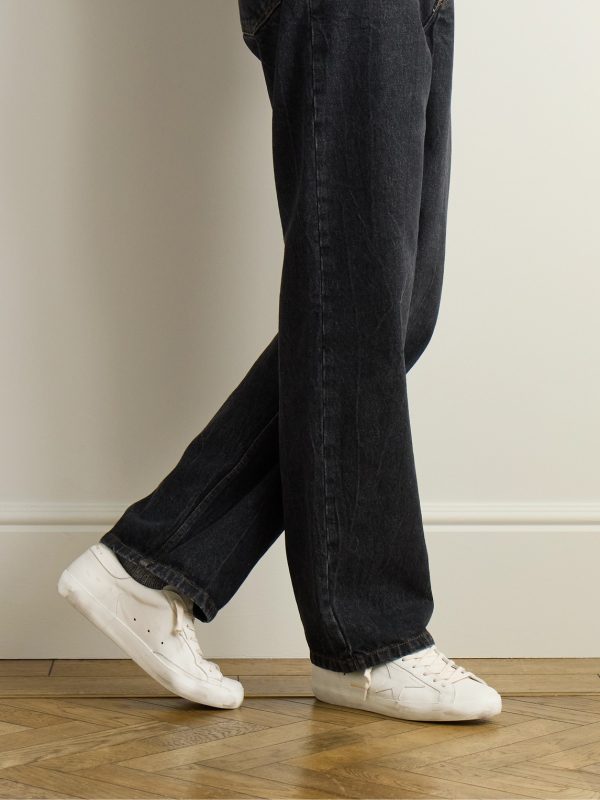 Super-Star Distressed Leather Sneakers - OU Super-Star Distressed Leather Sneakers - OU