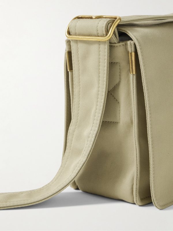 Logo-Embroidered Gabardine Messenger Bag - CU Logo-Embroidered Gabardine Messenger Bag - CU