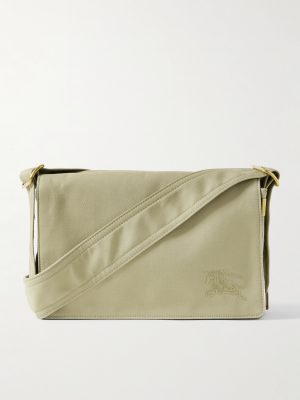 Logo-Embroidered Gabardine Messenger Bag Logo-Embroidered Gabardine Messenger Bag