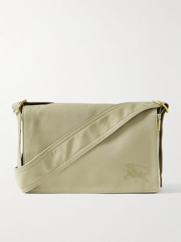 Logo-Embroidered Gabardine Messenger Bag Logo-Embroidered Gabardine Messenger Bag