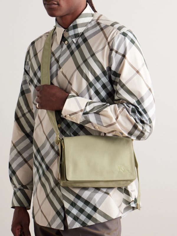 Logo-Embroidered Gabardine Messenger Bag - OU Logo-Embroidered Gabardine Messenger Bag - OU