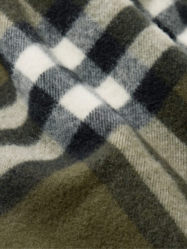 Fringed Checked Cashmere Scarf - CU Fringed Checked Cashmere Scarf - CU
