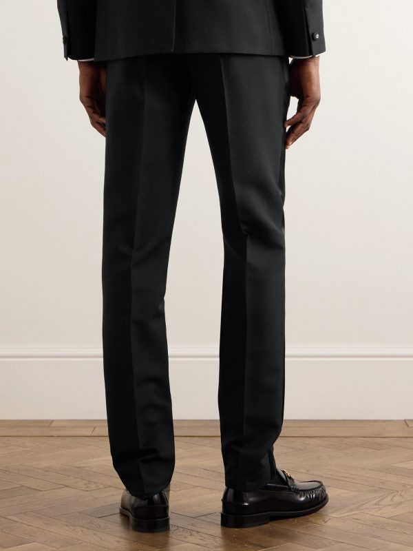 Slim-Fit Silk-Trimmed Wool and Mohair-Blend Tuxedo Trousers - BK
