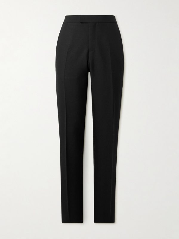 Slim-Fit Silk-Trimmed Wool and Mohair-Blend Tuxedo Trousers