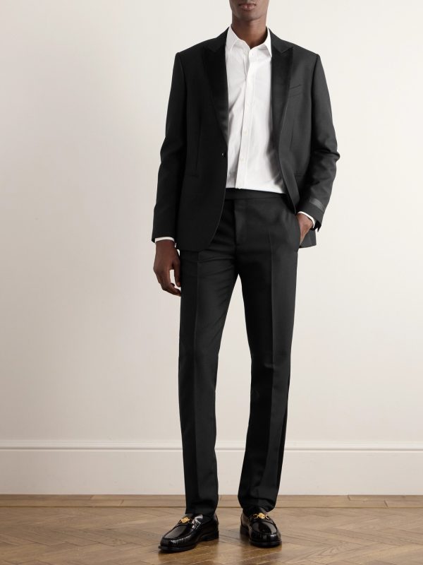 Slim-Fit Silk-Trimmed Wool and Mohair-Blend Tuxedo Trousers - OU