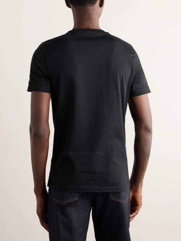 Slim-Fit Logo-Embroidered Cotton-Jersey T-Shirt - BK Slim-Fit Logo-Embroidered Cotton-Jersey T-Shirt - BK