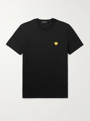Slim-Fit Logo-Embroidered Cotton-Jersey T-Shirt Slim-Fit Logo-Embroidered Cotton-Jersey T-Shirt