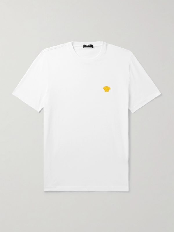 Slim-Fit Logo-Embroidered Cotton-Jersey T-Shirt Slim-Fit Logo-Embroidered Cotton-Jersey T-Shirt