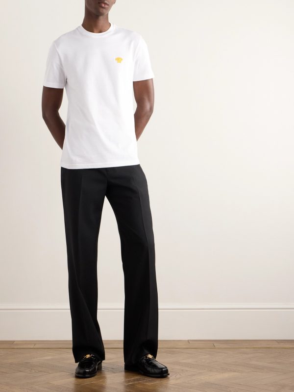 Slim-Fit Logo-Embroidered Cotton-Jersey T-Shirt - OU Slim-Fit Logo-Embroidered Cotton-Jersey T-Shirt - OU