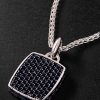 ID Tag Sterling Silver Sapphire Pendant Necklace - CU ID Tag Sterling Silver Sapphire Pendant Necklace - CU