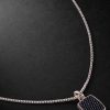 ID Tag Sterling Silver Sapphire Pendant Necklace ID Tag Sterling Silver Sapphire Pendant Necklace