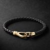 Braided Leather and 14-Karat Gold Bracelet Braided Leather and 14-Karat Gold Bracelet