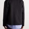 Leather-Trimmed Wool and Cashmere-Blend Overshirt - BK