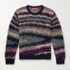 Oil Slick Striped Jacquard-Knit Alpaca-Blend Sweater Oil Slick Striped Jacquard-Knit Alpaca-Blend Sweater