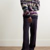Oil Slick Striped Jacquard-Knit Alpaca-Blend Sweater - OU Oil Slick Striped Jacquard-Knit Alpaca-Blend Sweater - OU