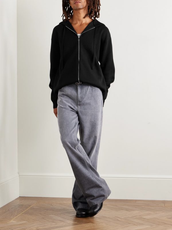 Logo-Embossed Wool-Blend Zip-Up Hoodie - OU