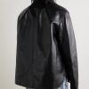Logo-Debossed Leather Overshirt - BK Logo-Debossed Leather Overshirt - BK