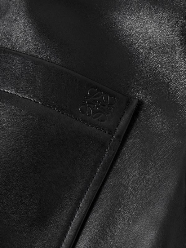 Logo-Debossed Leather Overshirt - CU Logo-Debossed Leather Overshirt - CU
