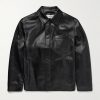Logo-Debossed Leather Overshirt Logo-Debossed Leather Overshirt
