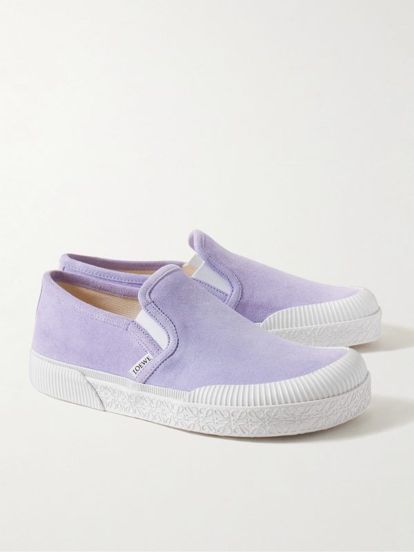 Terra Vulca Rubber-Trimmed Suede Slip-On Sneakers - FR Terra Vulca Rubber-Trimmed Suede Slip-On Sneakers - FR