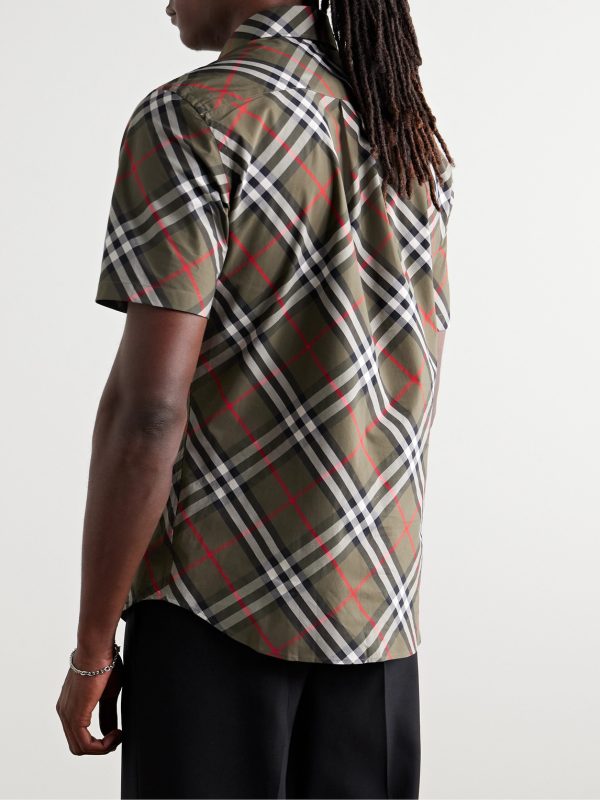 Checked Cotton-Poplin Shirt - BK