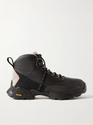 Andreas Suede and Rubber-Trimmed Leather Hiking Boots Andreas Suede and Rubber-Trimmed Leather Hiking Boots