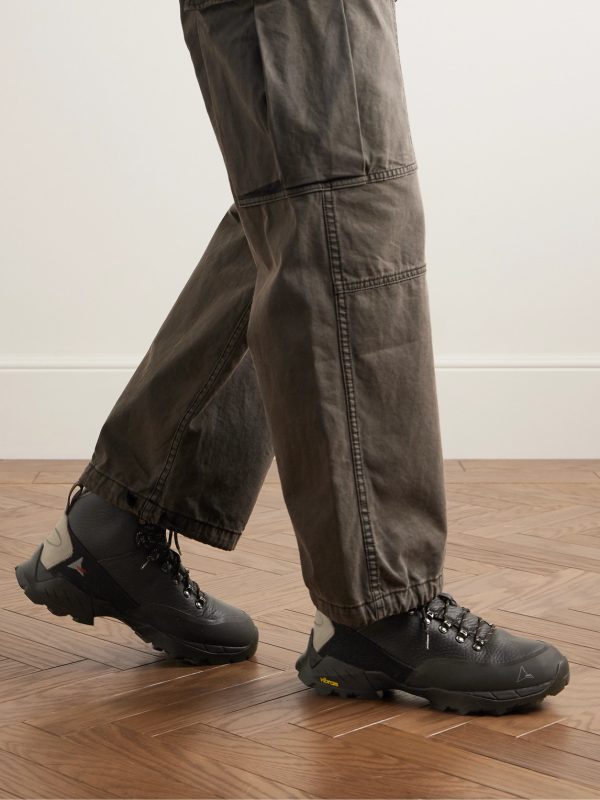 Andreas Suede and Rubber-Trimmed Leather Hiking Boots - OU Andreas Suede and Rubber-Trimmed Leather Hiking Boots - OU