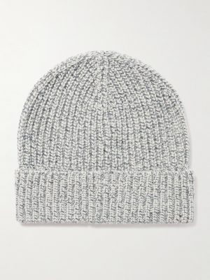 Brushed Ribbed-Knit Beanie