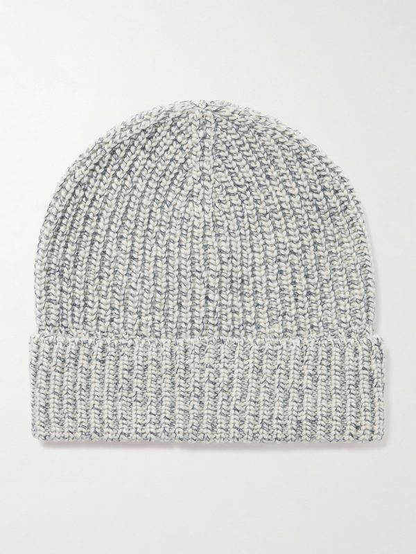Brushed Ribbed-Knit Beanie