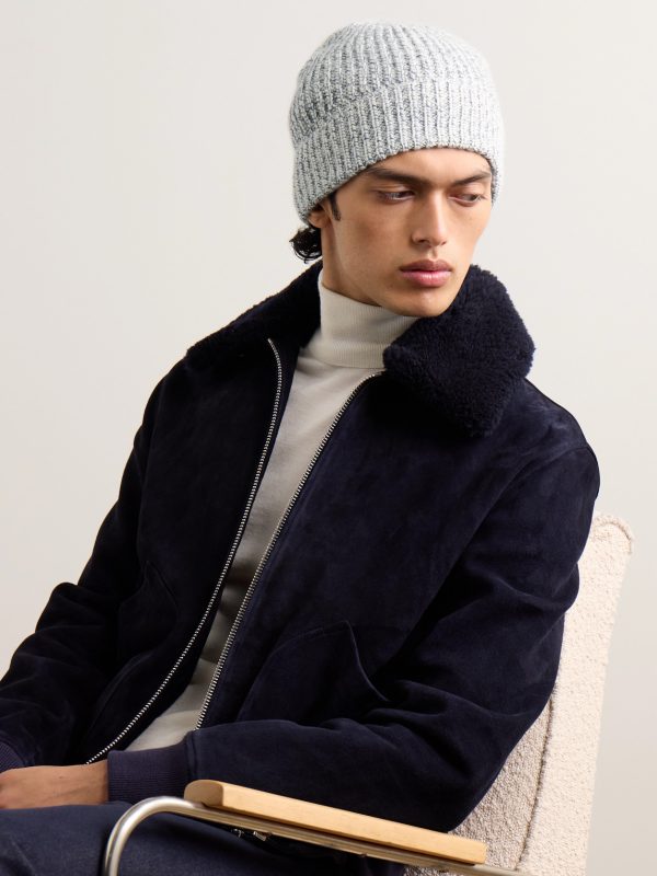 Brushed Ribbed-Knit Beanie - OU
