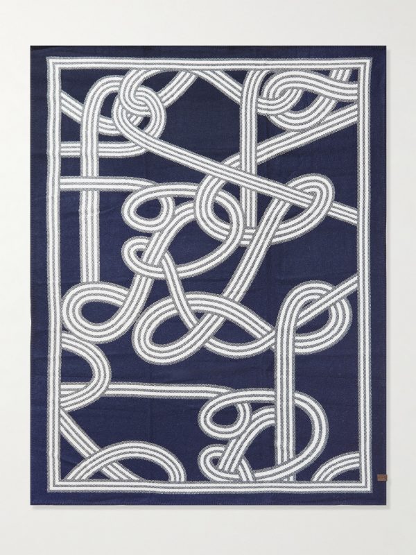 Berken Merino Wool and Cashmere-Blend Jacquard Blanket - E1