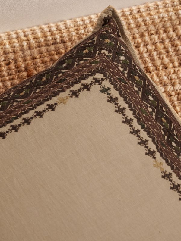 Skyler Embroidered Linen Cushion - CU Skyler Embroidered Linen Cushion - CU