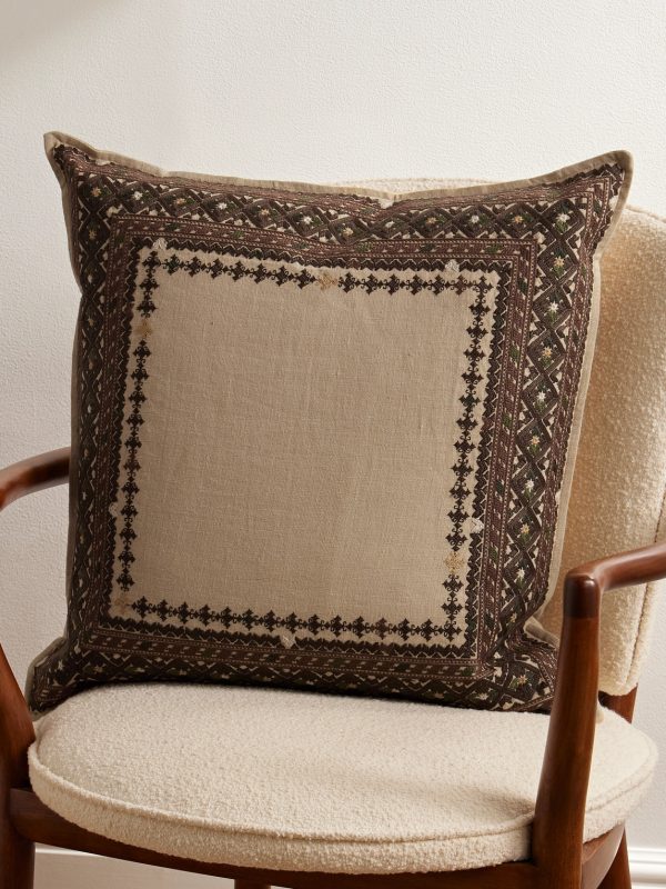 Skyler Embroidered Linen Cushion Skyler Embroidered Linen Cushion