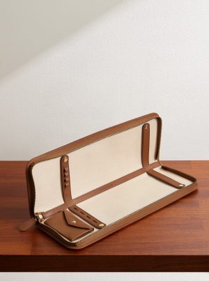 Garret Leather-Trimmed Canvas Tie Case
