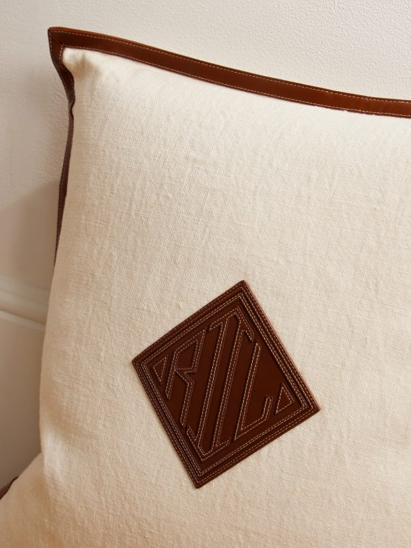 Moore Leather-Trimmed Linen Cushion - CU