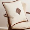 Moore Leather-Trimmed Linen Cushion