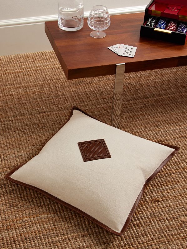Moore Leather-Trimmed Linen Cushion - OU