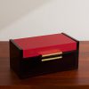 Sutton Leather and Walnut Wood Poker Set - E1