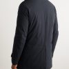 Double-Breasted Padded Stretch-Shell Down Peacoat - BK