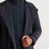 Double-Breasted Padded Stretch-Shell Down Peacoat - E2