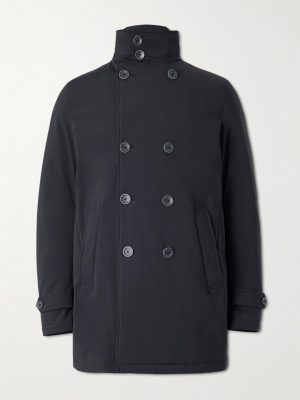 Double-Breasted Padded Stretch-Shell Down Peacoat Double-Breasted Padded Stretch-Shell Down Peacoat